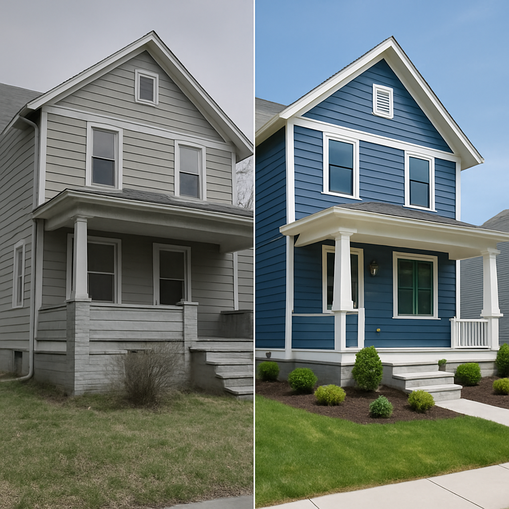 A house being renovated for a fix and flip project
